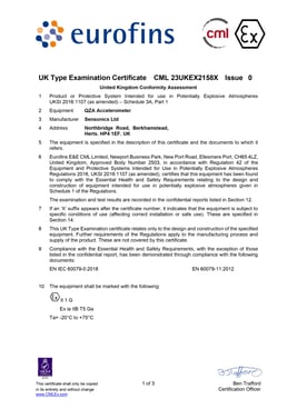 UKEX Certificate for QZA