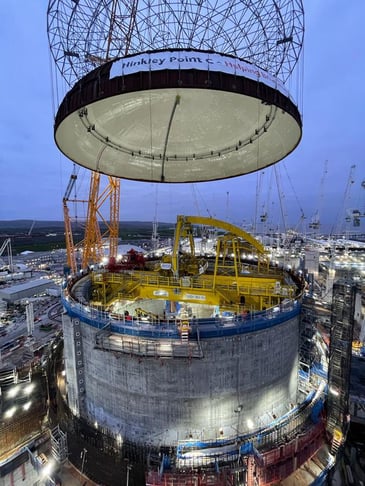  Large circular construction project for UK energy independence, featuring nuclear power.