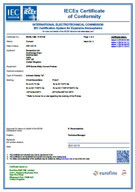 IECEx Certificate for XPR Series Eddy Current Probes (Senturion X Proximity)